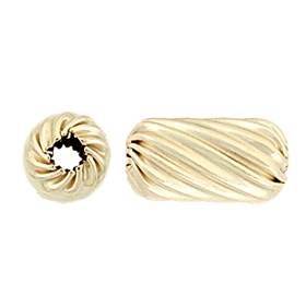 gold filled 12.24x6.43mm spiral barrel bead