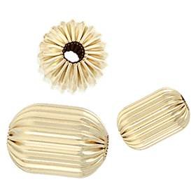 Gold Filled 8.5X5.5mm Corrugated Barrel Bead