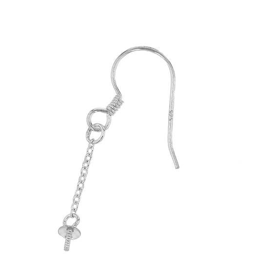 sterling silver 3mm chained earwire