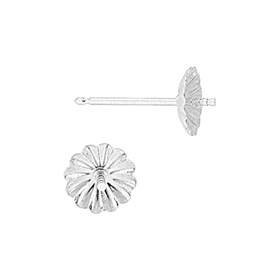 sterling silver 4mm fluted pearl stud earring