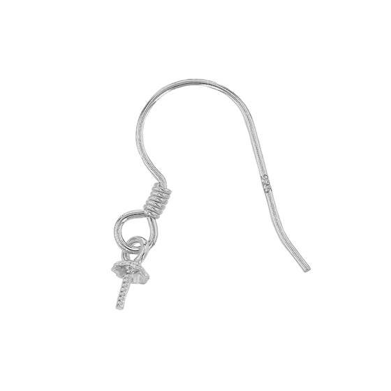 sterling silver 3mm fluted earwire earring
