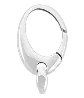 rhodium sterling silver 25x17mm oval trigger clasp