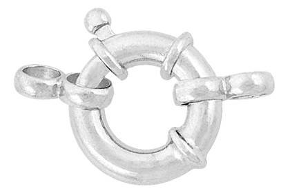 rhodium sterling silver 15mm close ring springring clasp