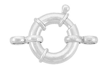 rhodium sterling silver 20mm close ring springring clasp