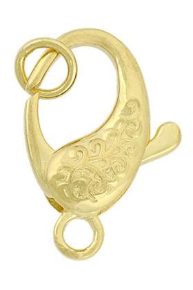 vermeil 23x15mm scroll oval trigger clasp