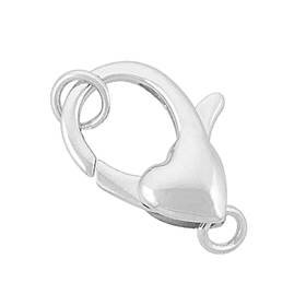 rhodium sterling silver 19x13mm heart oval trigger clasp