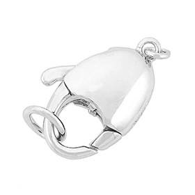 rhodium sterling silver 19x13mm lobster clasp