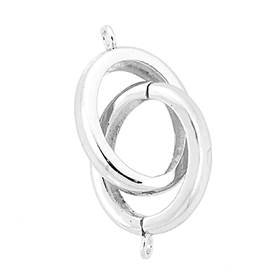 rhodium sterling silver 22x18mm oval interlock clasp