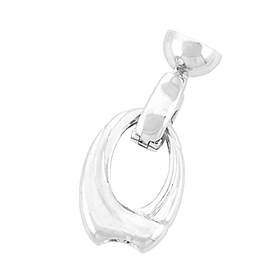 rhodium sterling silver 29x13mm oval fold over clasp
