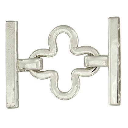 rhodium sterling silver 25x15mm multi-row fold over clasp