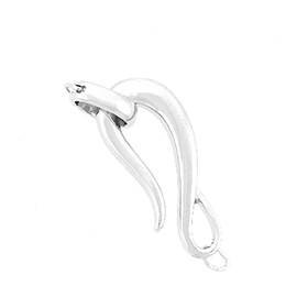 rhodium sterling silver 26x10mm hook and eye clasp