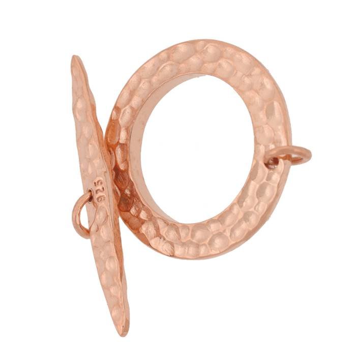 rose gold vermeil 18mm hammer toggle clasp