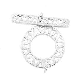 rhodium sterling silver 18mm filigree toggle clasp