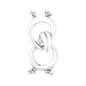 rhodium sterling silver 28x12mm pear interlock clasp