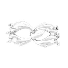 rhodium sterling silver 35x17mm fancy interlock clasp