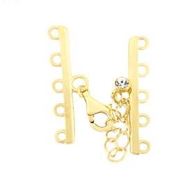 vermeil 30mm adjustable bar clasp with cubic zirconia accent