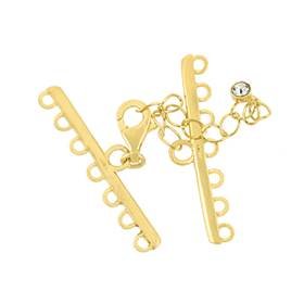 vermeil 35mm adjustable bar clasp with cubic zirconia accent