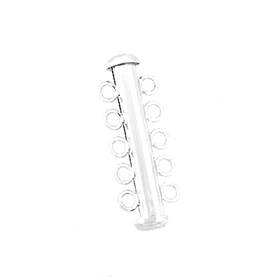 rhodium sterling silver 5 rows multi-row tube clasp 30x4mm