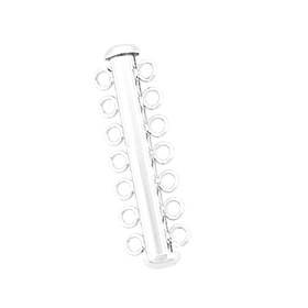 rhodium sterling silver 7 rows multi-row tube clasp 38x4mm