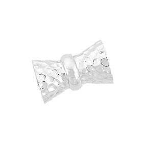 rhodium sterling silver 16x10mm multi-row hammer bow magnetic clasp