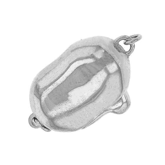 rhodium sterling silver 15x10mm side trigger one touch clasp