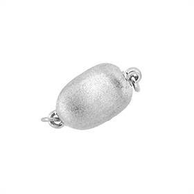 rhodium sterling silver 11x8mm matt one touch clasp