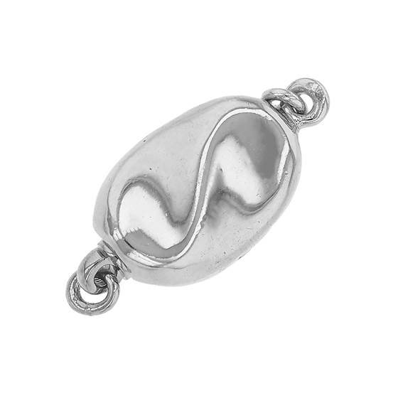 rhodium sterling silver 11x8mm one touch clasp