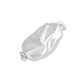 rhodium sterling silver 16x8mm one touch clasp