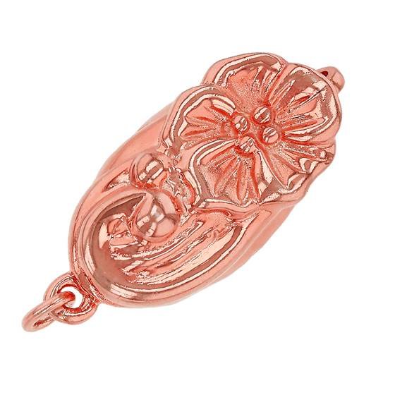 rose gold vermeil 16x8mm flower one touch clasp