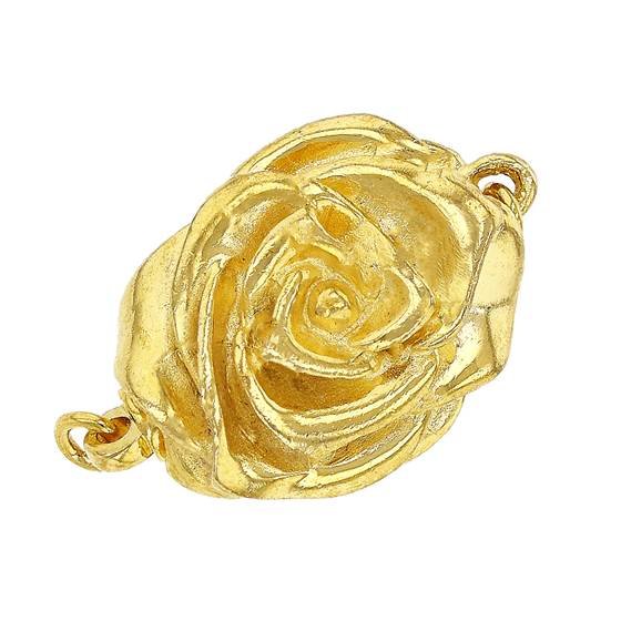 vermeil 15x12mm rose one touch clasp