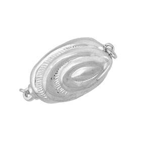 rhodium sterling silver 17x11mm fancy oval one touch clasp
