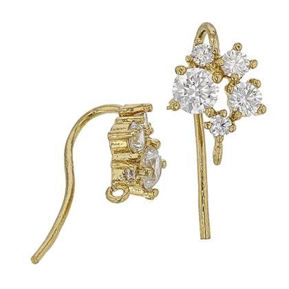 vermeil 5 cubic zirconia earwire earring