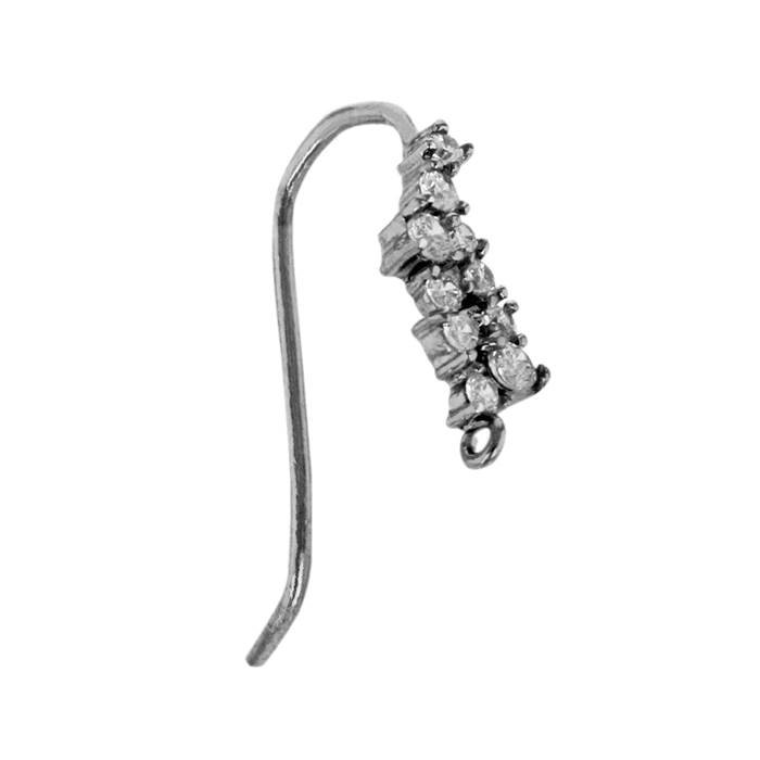 black rhodium 10 cubic zirconia earwire earring