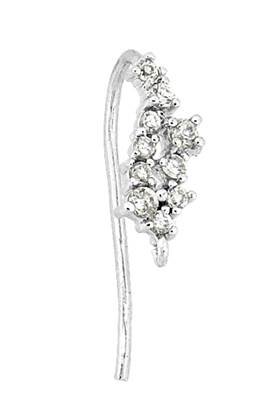 rhodium plated 10 cubic zirconia earwire earring