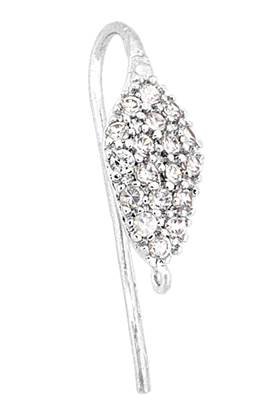 rhodium plated 18 cubic zirconia earwire earring