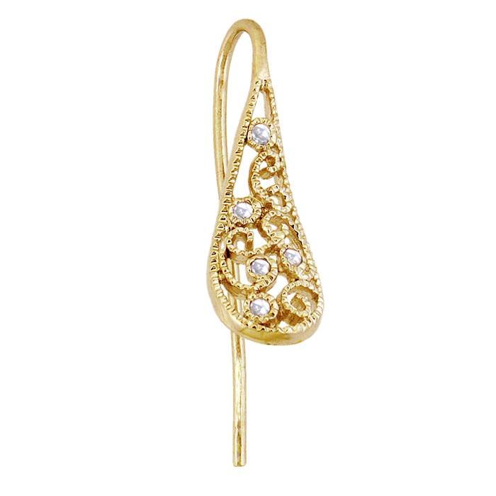 5 cubic zirconia earwire earring