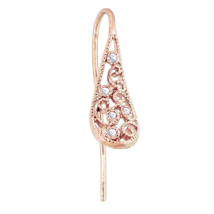 5 cubic zirconia earwire earring