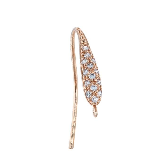 14 cubic zirconia earwire earring
