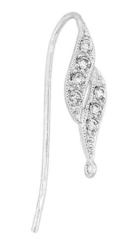 rhodium sterling silver rhodium plated 7 cubic zirconia earwire earring