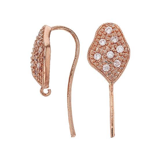 rose gold vermeil 8 cubic zirconia earwire earring