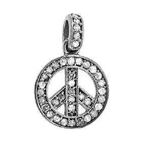 rhodium sterling silver 39pts 13mm diamond peace charm