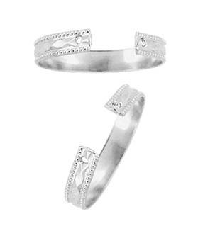 sterling silver 3x50mm diamond cut milgrain edge ring shank