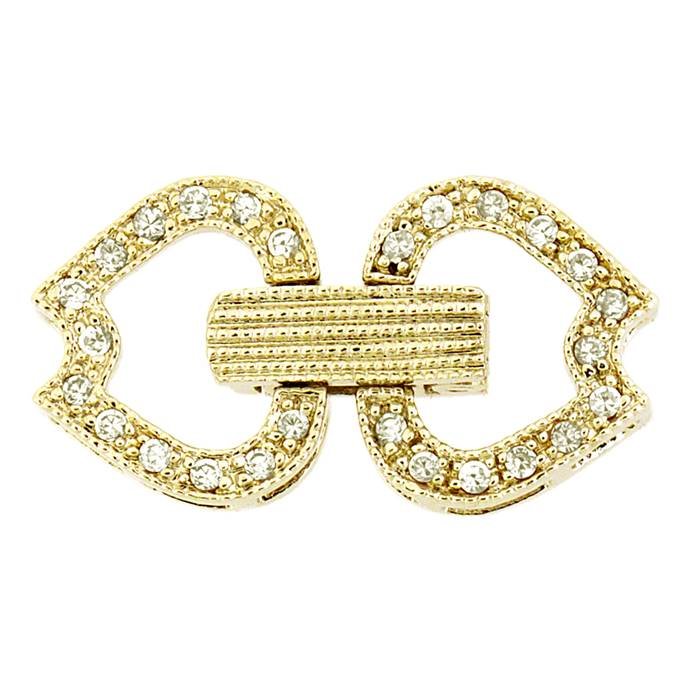 20x10mm cubic zirconia multi-strand fold over clasp