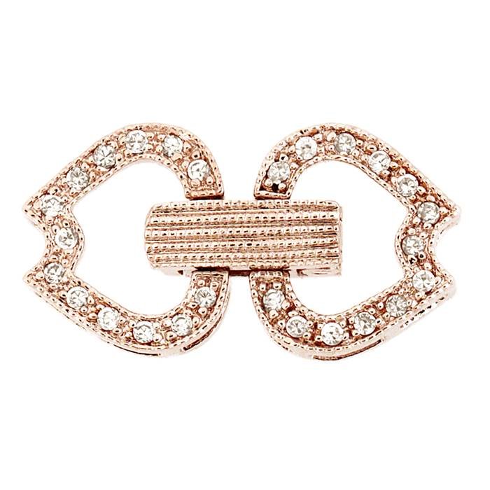 20x10mm cubic zirconia multi-strand fold over clasp