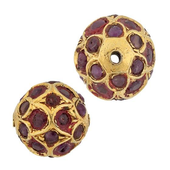 gold plated 11mm ruby bead spacer