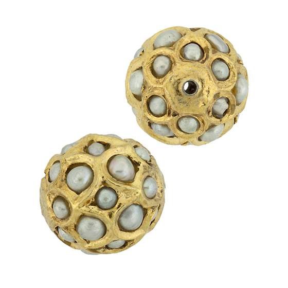gold plated 11mm pearls bead spacer