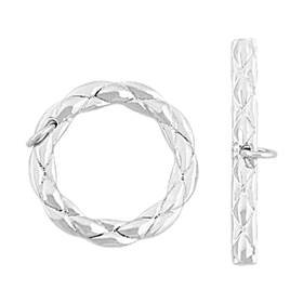 rhodium sterling silver 18mm twists toggle clasp