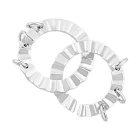 rhodium sterling silver 18mm multi-row wave interlock clasp