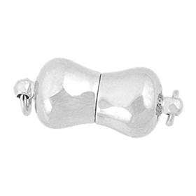 rhodium sterling silver 14x7mm bow magnetic clasp