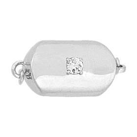 rhodium sterling silver 15x10mm nugget magnetic clasp